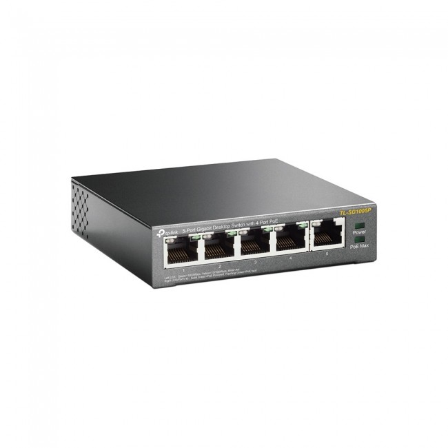 TP-Link 5-Port Gigabit Desktop PoE Switch with 4-Port TP-Link 5-Port Gigabit Desktop PoE Switch with 4-Port