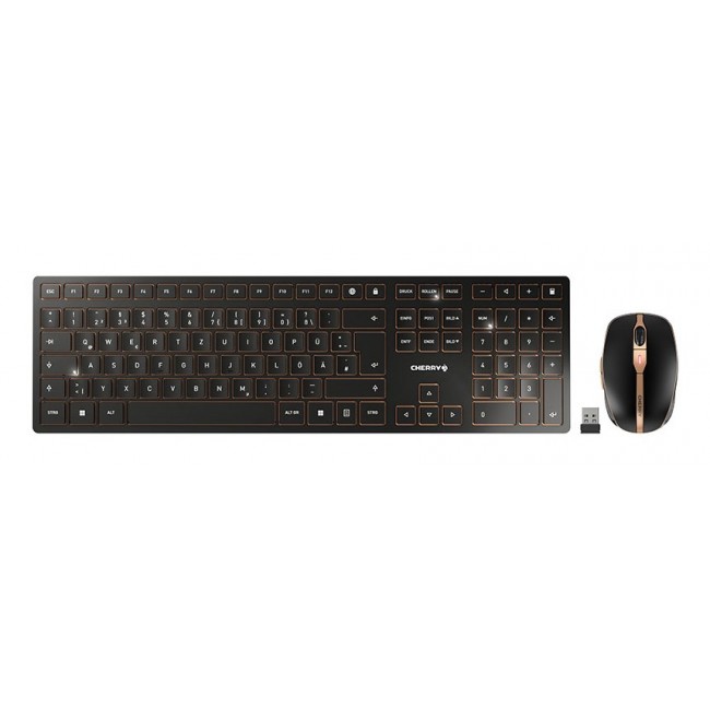 CHERRY DW 9100 SLIM keyboard Mouse included Universal RF Wireless + Bluetooth QWERTZ German Black CHERRY DW 9100 SLIM keyboard Mouse included Universal RF Wireless + Bluetooth QWERTZ German Black
