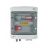 Switchgear attached DCAC hermetic IP65 EMITTER with DC surge arrester Dehn 1000V type 1+2, 1 x PV string, 1 x MPPT // og. AC Dehn type 1+2, 10A 3-F, RCD type A 40A/300mA