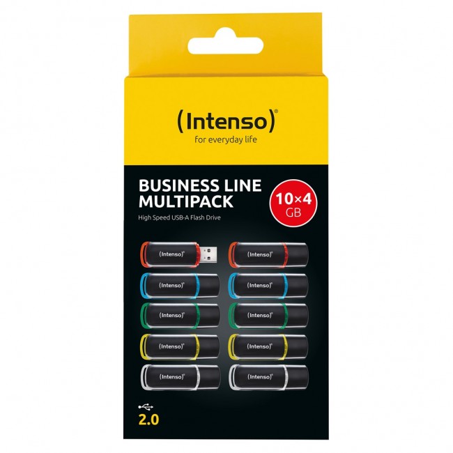 Intenso 3511551 USB flash drive 4 GB USB Type-A 2.0 Black, Red, Green, Transparent, Yellow, Blue
