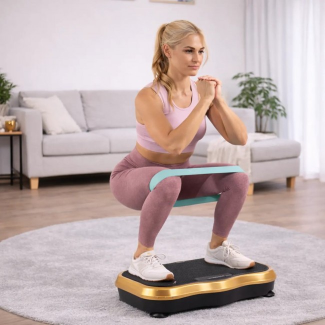 Extralink Moonwalk Spin Move Platofrma Wibracyjna do Cwiczen Fitness 200W zlota