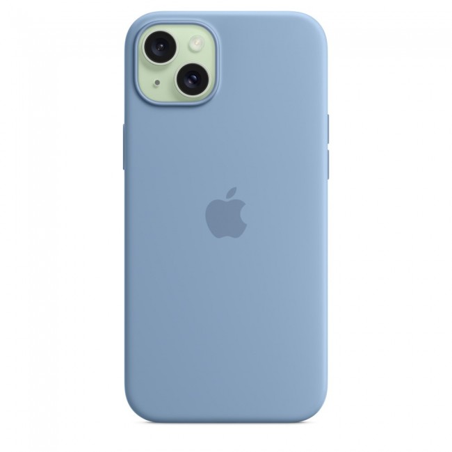 Apple iPhone 15 Plus Silicone Case with MagSafe - Winter Blue Apple iPhone 15 Plus Silicone Case with MagSafe - Winter Blue
