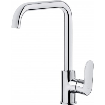 Kitchen faucet with rectangular spout