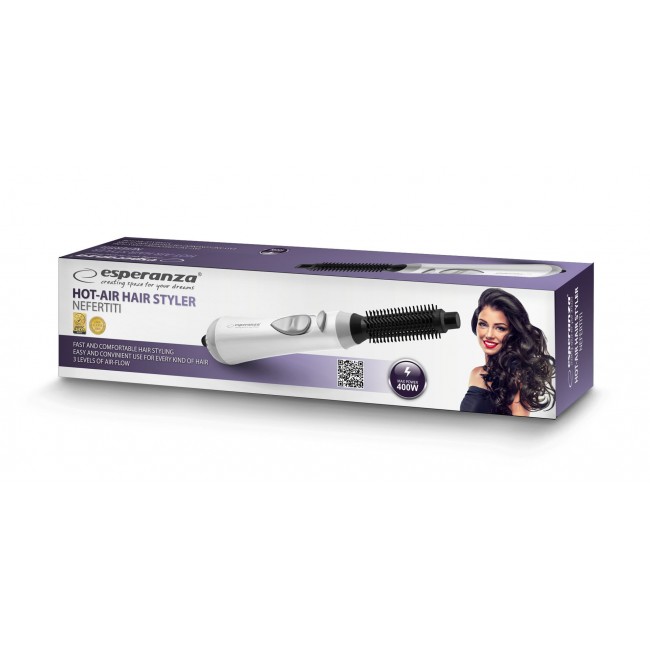 Esperanza EBL001W hair styling tool Hot air brush Warm Black,White 1.6 m 400 W