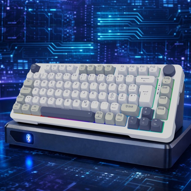 Inca IKG-455 keyboard Gaming USB + RF Wireless + Bluetooth QWERTY German White