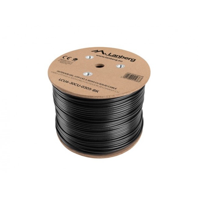 Lanberg LCU6-30CU-0305-BK networking cable Black 305 m Cat6 U/UTP (UTP)