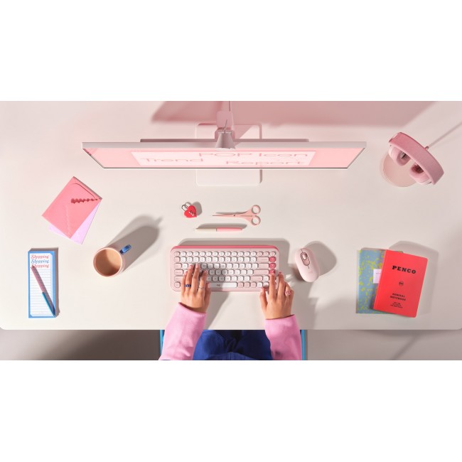 Logitech POP Icon Keys keyboard Universal Bluetooth QWERTY US International Rose