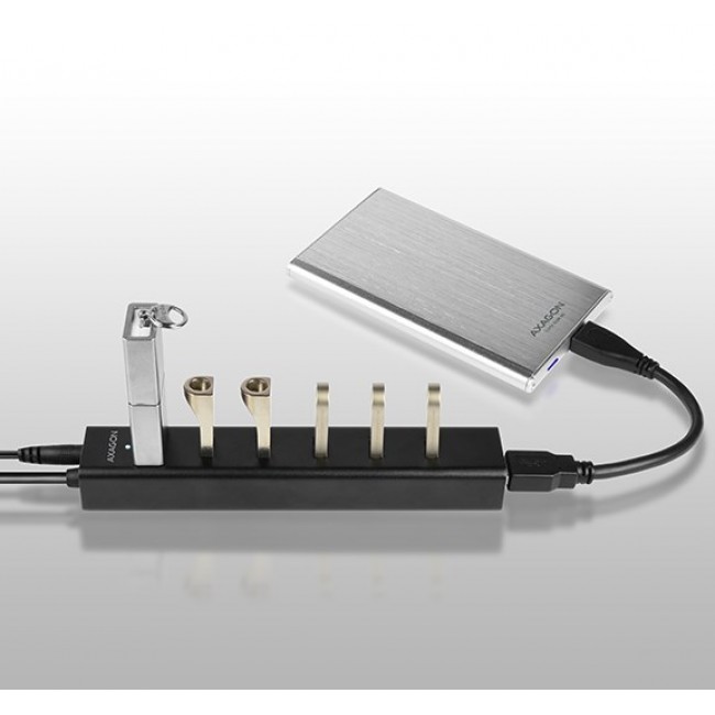AXAGON HUE-SA7BP - hub - 7 porte