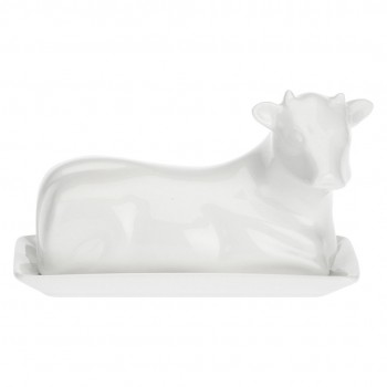 Mucchine cow butter dish - White, 18 cm