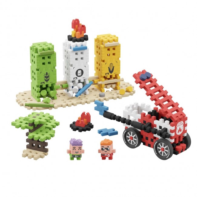 Marioinex Mini Waffle City Building Blocks Firefighter action, 148 pieces