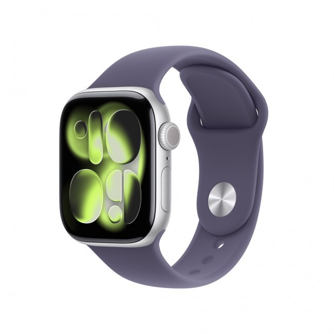 Apple Watch Series 11 GPS + Cellular 42mm Silver Aluminium Case with Purple Fog Sport Band - M/L Apple Watch Series 11 GPS + Cellular 42mm Silver Aluminium Case with Purple Fog Sport Band - M/L