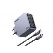 Ugreen Nexode Pro 160W GaN Charger with USB-C Cable Universal Black, Grey AC Fast charging Indoor