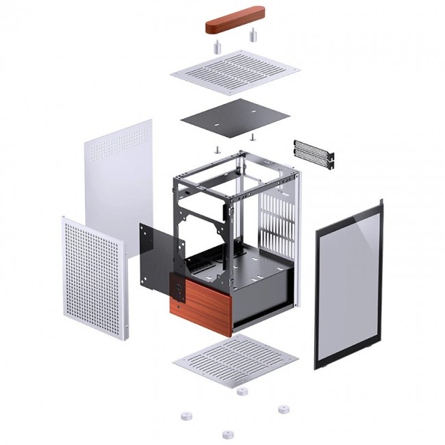 Jonsbo T6 PC Case, Mini-Tower, Mini-ITX, Glass, Wo