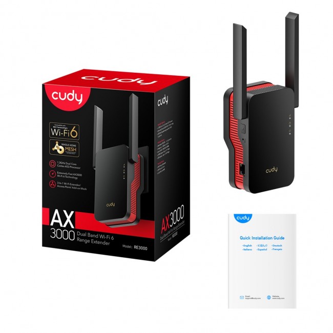 Cudy RE3000 Wi-Fi signal booster Cudy RE3000 Wi-Fi signal booster