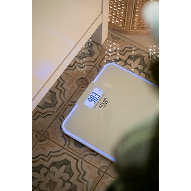 Bathroom scale ADLER AD 8183 with edge lighting White