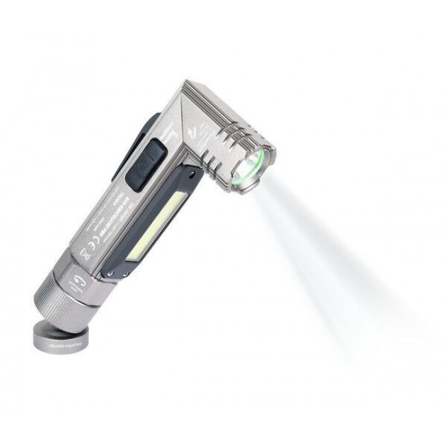 TROIKA ECO KNICKLICHT PRO Grey Magnetic mount flashlight COB LED