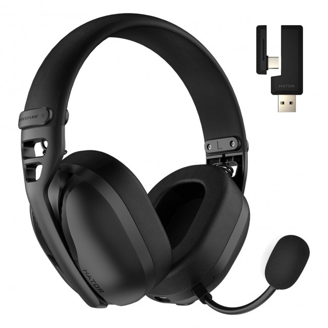 HATOR Hyperpunk 3 Wireless Headset Wired & Wireless Head-band Gaming USB Type-C / USB Type-A Bluetooth Black