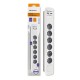Qoltec 50294 surge protector White-grey 6 AC outlet(s) 230 V 1.8 m Qoltec 50294 surge protector White-grey 6 AC outlet(s) 230 V 1.8 m