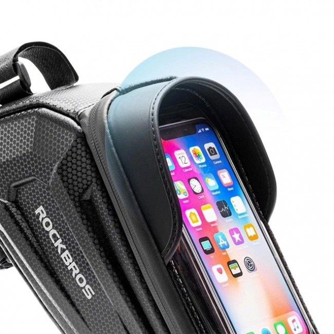 Rockbros B68-1 Bike frame bag Phone pocket 1.7l Black Rockbros B68-1 Bike frame bag Phone pocket 1.7l Black