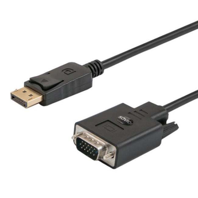 SAVIO DisplayPort (M) VGA (M) Cable 1.8m CL-92 1.8m VGA (D-Sub) Black