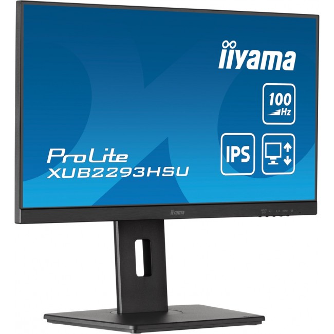 iiyama ProLite 21.5 IPS 3-side borderless monitor with USB hub, 100Hz refresh rate and height-adjustable stand