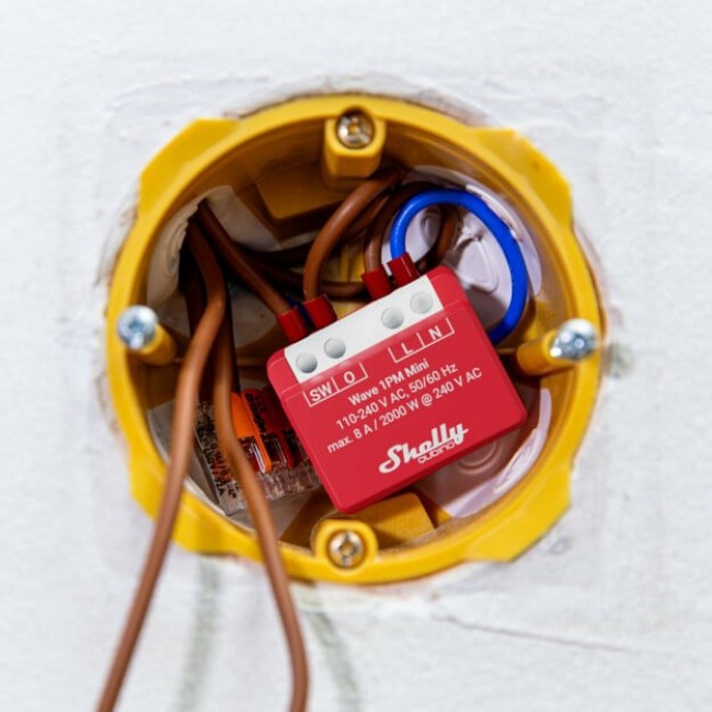 Shelly Qubino Wave 1PM Mini Z-Wave measuring-switching actuator Red