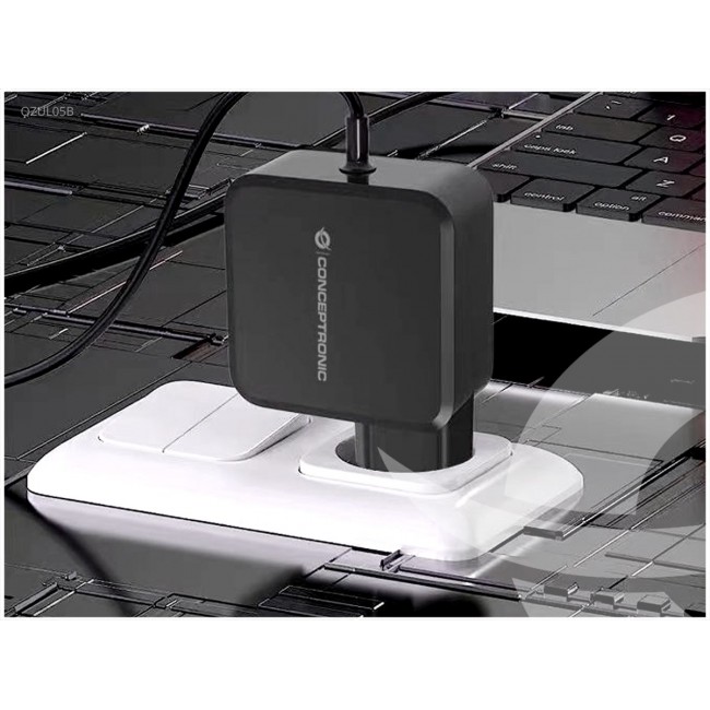 Conceptronic OZUL05BE mobile device charger Universal Black AC Indoor