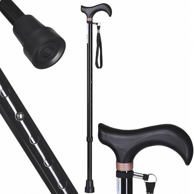 Adjustable walking stick ACTIONMED black