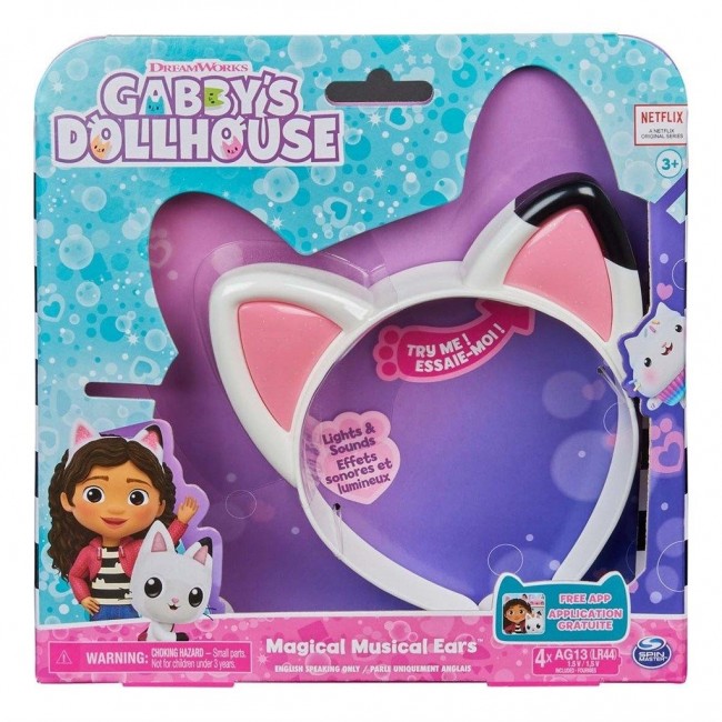 Gabby's Dollhouse , Magical Musical Cat Ears with Lights, Music, Sounds and Phrases, Kids Toys for Ages 3 and up