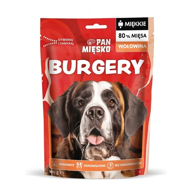 PAN MIĘSKO Beef Burgers - dog treat - 100g PAN MIĘSKO Beef Burgers - dog treat - 100g