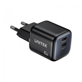 2x GAN 45W mains charger, 2x USB-C PD, QC