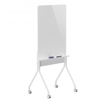 Ergo Office mobile dry erase board, vertical orientation, white, single sided, with shelf, board dimensions 1190x790mm, ER-305