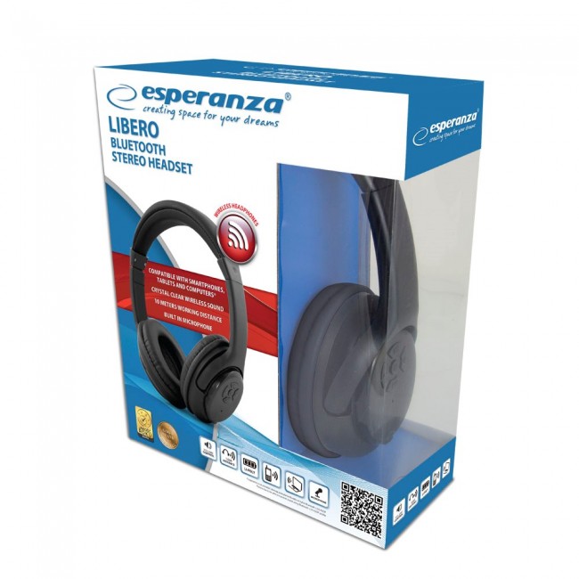 Esperanza EH163K Headphones with microphone Headband Black