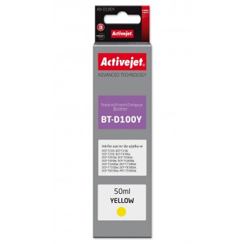 Activejet AB-D100Y Ink cartridge for Brother printers, replacement for Brother BT-D100Y Supreme 50 ml yellow
