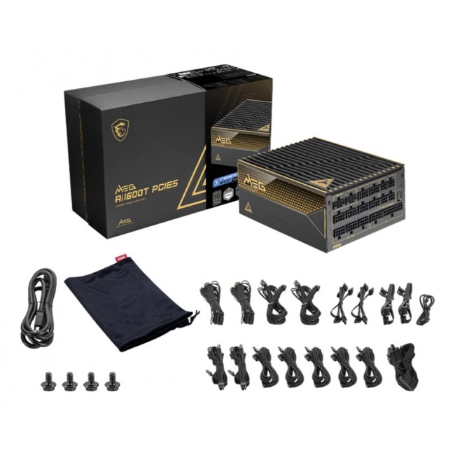 MSI MEG Ai1600T PCIE5 power supply unit 1600 W 24-pin ATX ATX Black