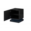 QIU bedside table 2 pcs. 46x41.5x53 cm black gloss/black gloss QIU bedside table 2 pcs. 46x41.5x53 cm black gloss/black gloss