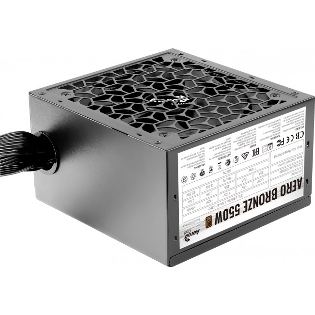 Aerocool AEROB550 PC Power Supply 550W 80 Plus Bronze 230V Silent Black Aerocool AEROB550 PC Power Supply 550W 80 Plus Bronze 230V Silent Black