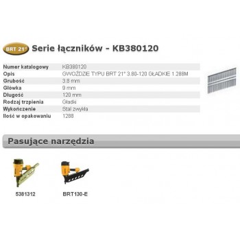BOSTITCH NAILS BRT21 3.80-120 1.28M