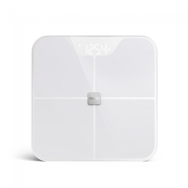iHealth | Body Analysis Scales | HS2S | Body fat analysis | Body Mass Index (BMI) measuring | Body water percentage | Bone mass analysis | Maximum weight (capacity) 180 kg | Memory function | Multiple users | Muscle ratio/density analysis