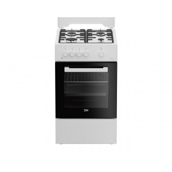 Beko FSG52020FW cooker Freestanding cooker Gas Black, White