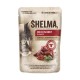 SHELMA Rich in salmon, cod, beef and chicken - wet cat food - 4x85g SHELMA Rich in salmon, cod, beef and chicken - wet cat food - 4x85g
