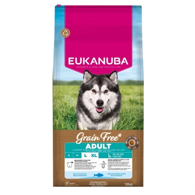 EUKANUBA Grain Free Adult Large Ocean Fish - dry dog food - 12kg