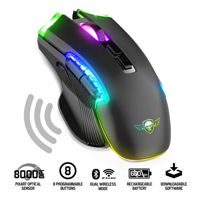 Spirit of Gamer ELITE M70 mouse Gaming Right-hand RF Wireless + Bluetooth Optical 4800 DPI