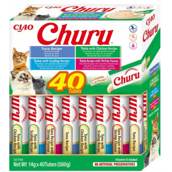 INABA Churu Variety box Tuna with seafood - cat treats - 40 x 14g