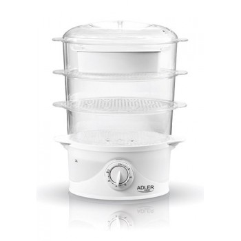 Adler AD 633 steam cooker 3 basket(s) White Freestanding 800 W