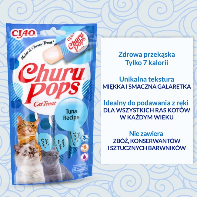 INABA Churu Pops Tuna - Cat treats - 4x15 g INABA Churu Pops Tuna - Cat treats - 4x15 g