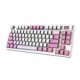 MSI FORGE GK600 TKL WIRELESS VIOLET keyboard Gaming USB + Bluetooth QWERTY Spanish Pink, Violet, White