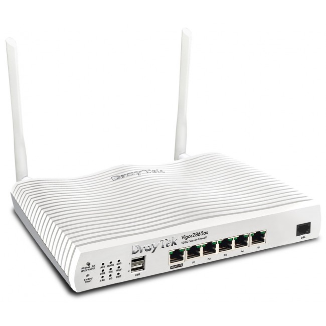 DrayTek Vigor 2865ax wireless router Gigabit Ethernet Dual-band (2.4 GHz / 5 GHz) White DrayTek Vigor 2865ax wireless router Gigabit Ethernet Dual-band (2.4 GHz / 5 GHz) White
