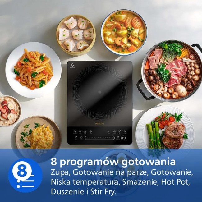 Philips 5000 series HD5850/90 hob Black, Grey Countertop 29.5 cm Zone induction hob 1 zone(s)