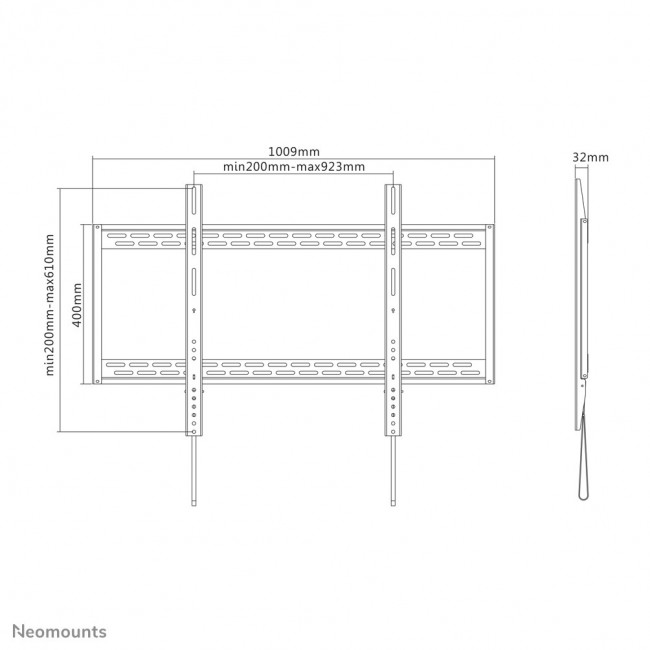 Neomounts LFD-W1000 beslag - fikseret